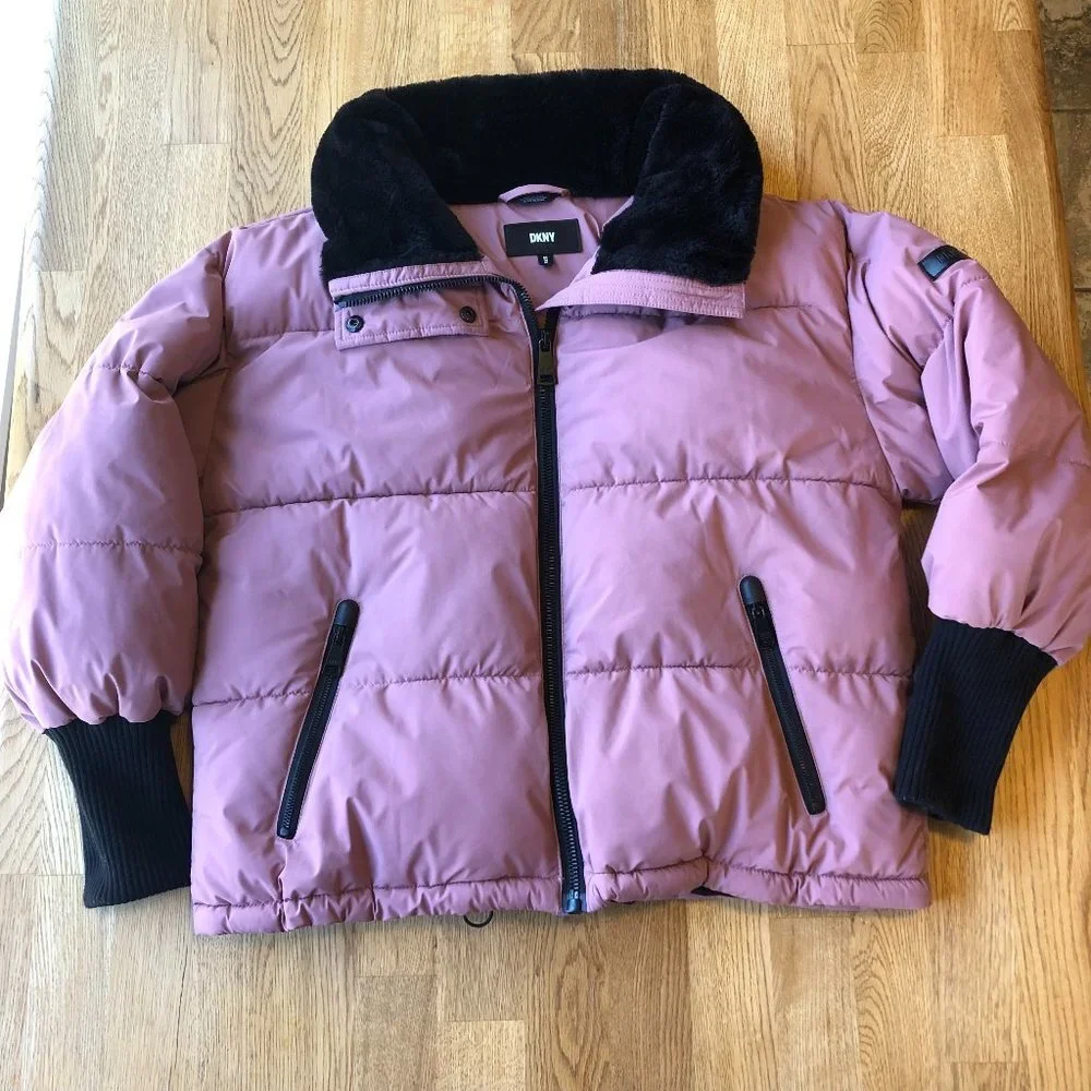 DKNY Oversized Mauve Puffer Jacket Size Medium